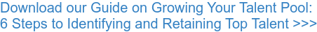 Download our Guide on Growing Your Talent Pool: 6 Steps to Identifying and Retaining Top Talent >>>