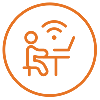 Person on computer icon